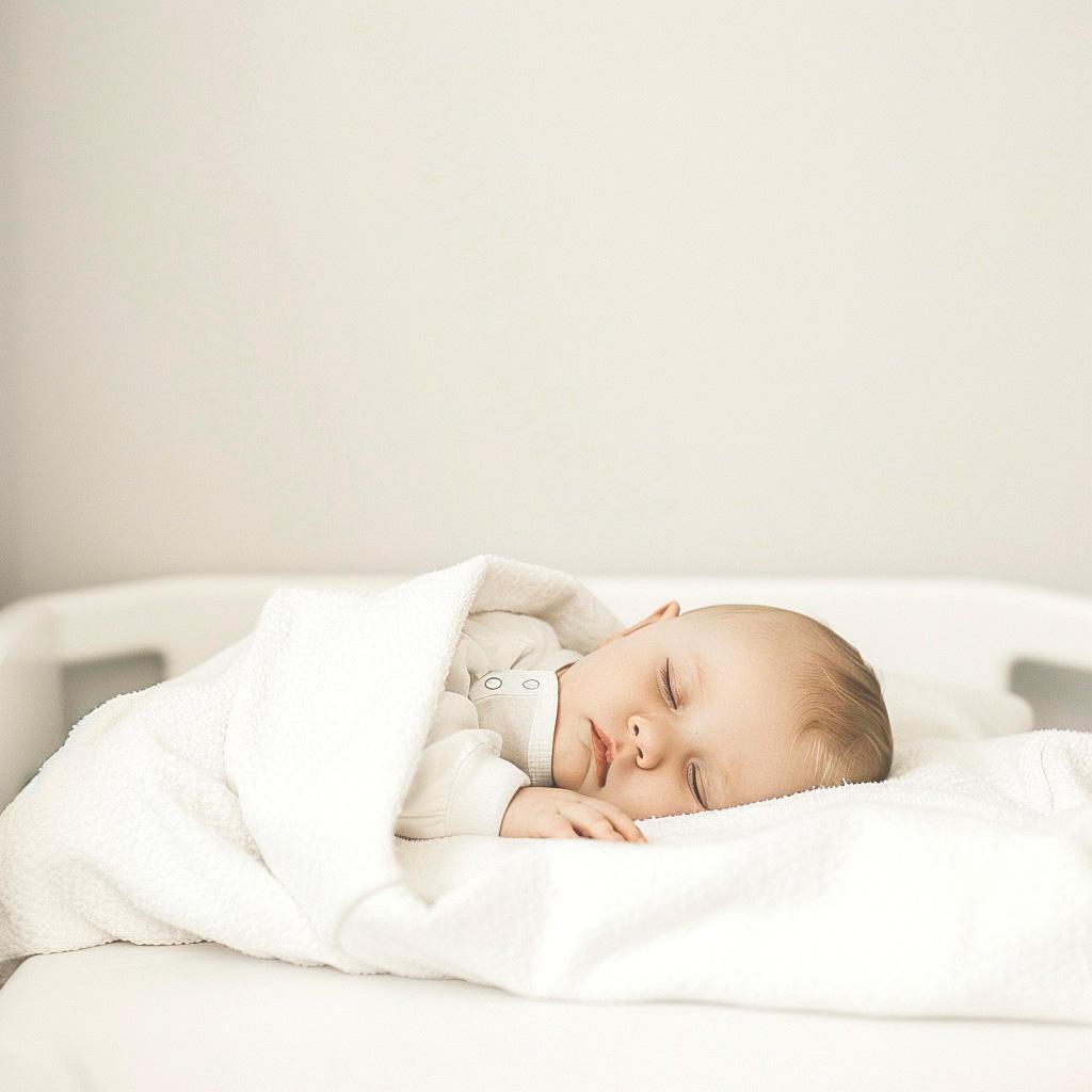 Un bebé durmiendo plácidamente en una camilla